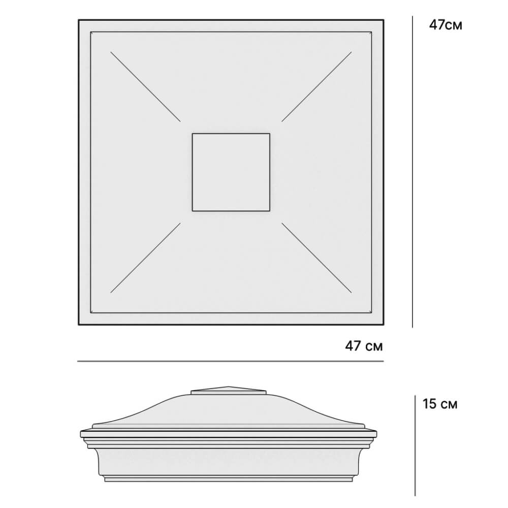 Колпак Zking Монблан Красный на столб 1.5х1.5 кирпича (385х385мм) с подсветкой