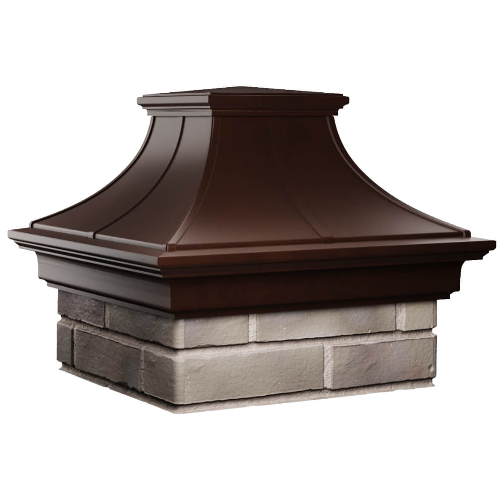 Колпак Zking Монблан Премиум Коричневый на столб 1.5х1.5 кирпича (385х385мм)