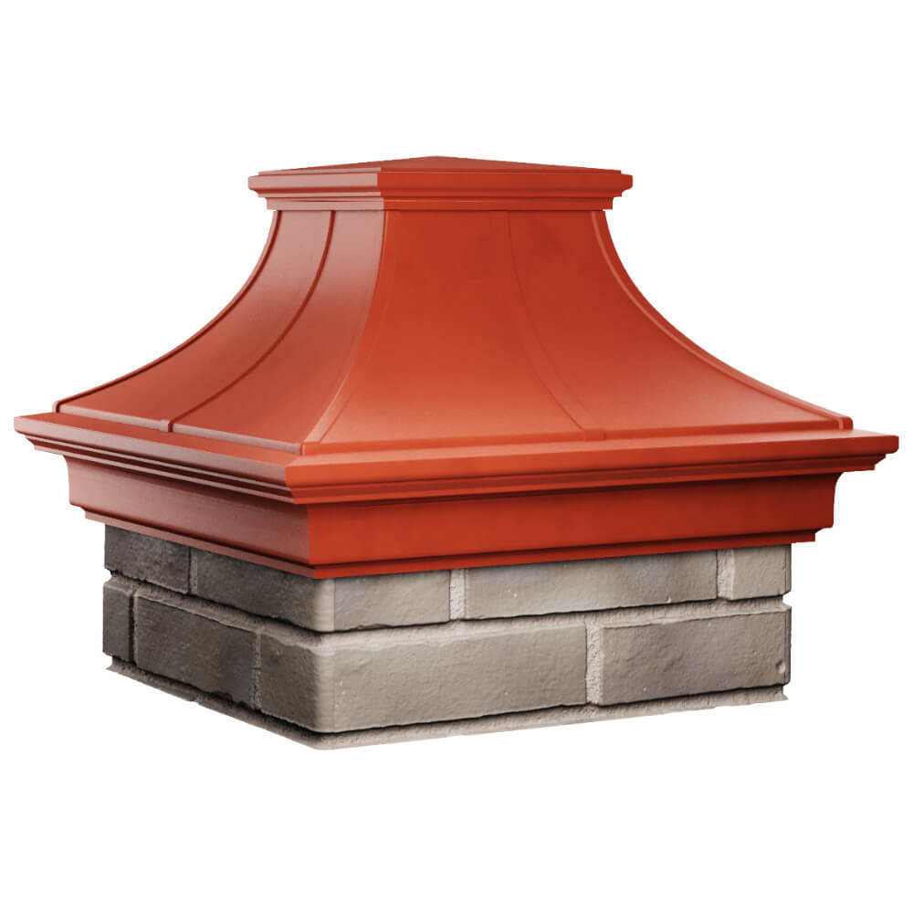 Колпак Zking Монблан Премиум Красный на столб 1.5х1.5 кирпича (385х385мм)