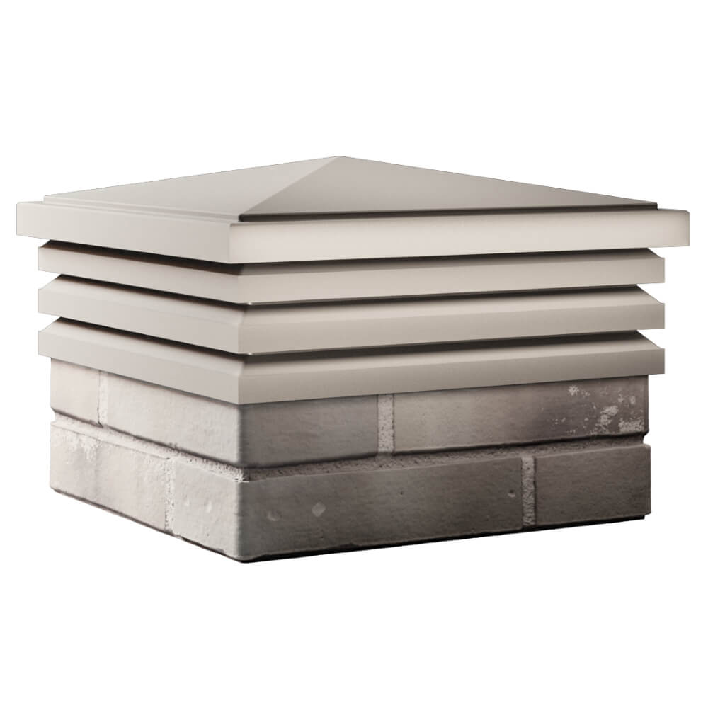 Колпак Zking Бона ХайТек Бежевый на столб 1.5х1.5 кирпича (385х385мм)